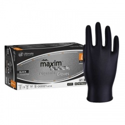 UCi Maxim Black Nitrile Disposable Oil & Grease Safe Mechanics Gloves (Box of 50)